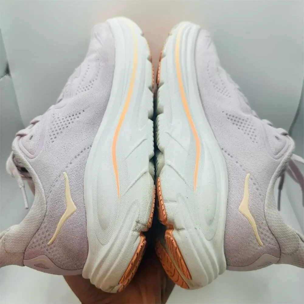 HOKA Clifton 10 Women's Running Shoes Lilac Cream/Tangerine Glow Size 8.5 B